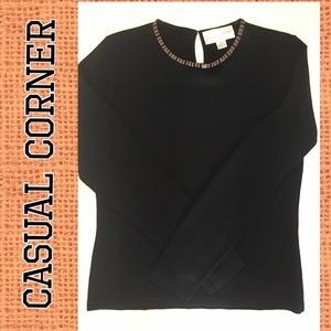 Casual Corner Black Knit Top